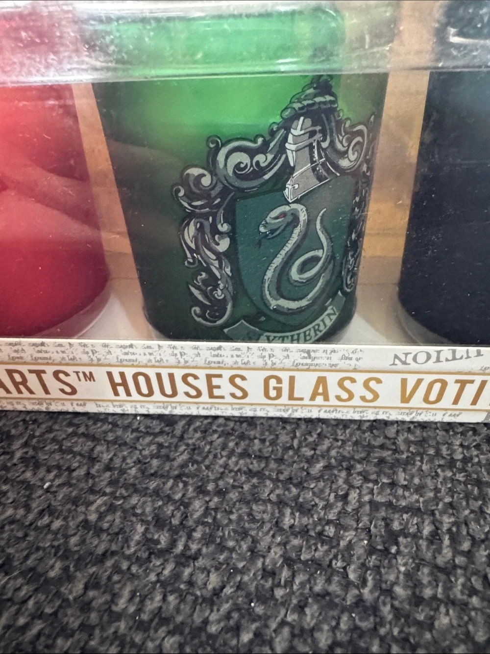Hogwarts Houses Harry Potter Glass Votive Candle Set